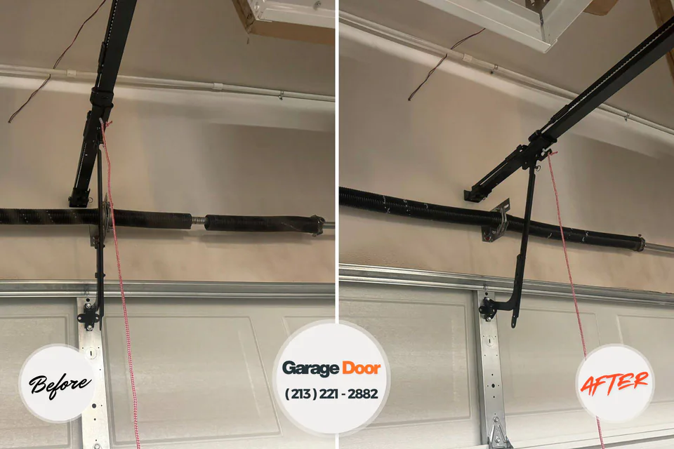 Before and after: garage door repair Columbia, IL